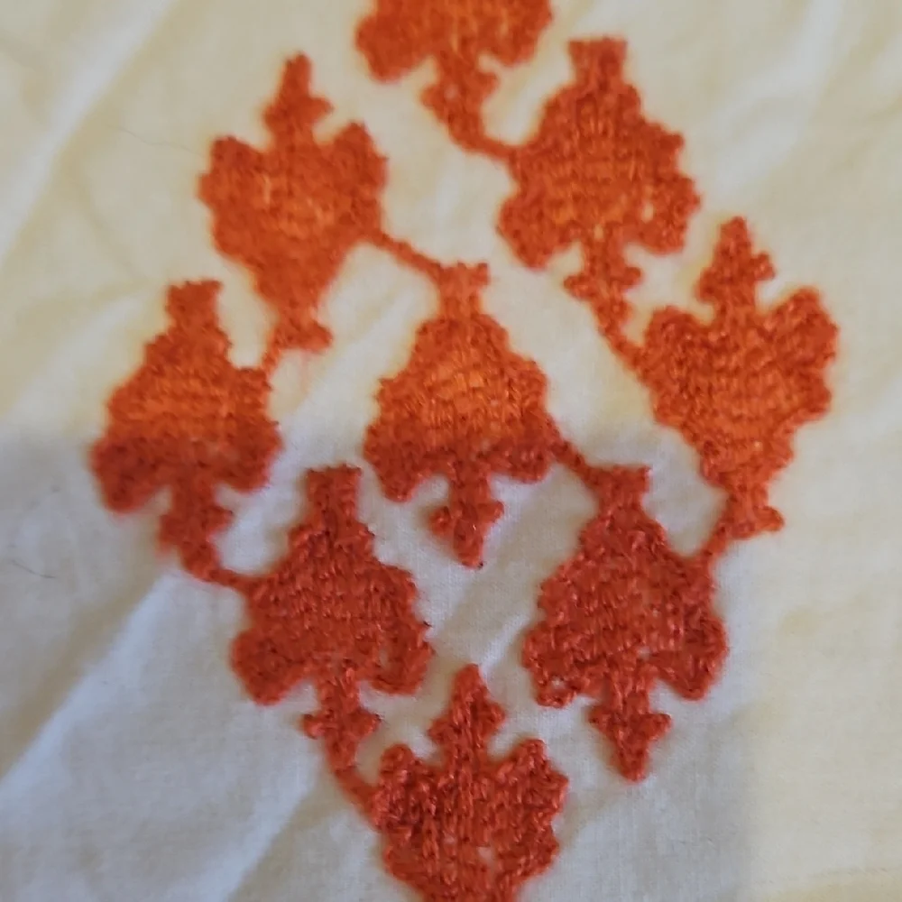 Anthology Jodpur Cream Gray Orange Embroidered Boho Reversible Full Comforter